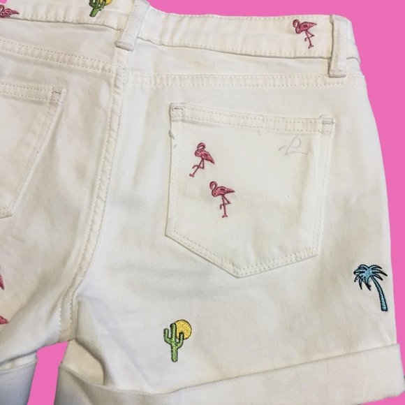 DL1961 Piper Girl’s White Embroidered Shorts - 14 - Picture 5 of 7